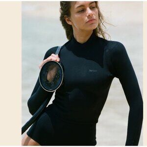 Abysse 1.5mm Eco-Friendly Neoprene Rash Guard Surf Top Womens M Black